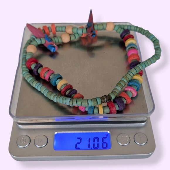 (2/$20) V. Colourful Wood Beaded Parrot Necklace - Picture 5 of 5